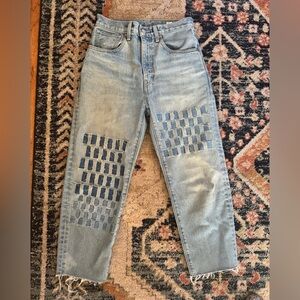 Levi’s Made in Japan Checker Lattice Woven Pattern Women Jeans size 24